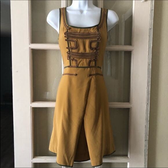 Zac Posen Z Spoke Military Silk Dress - Picture 2 of 6